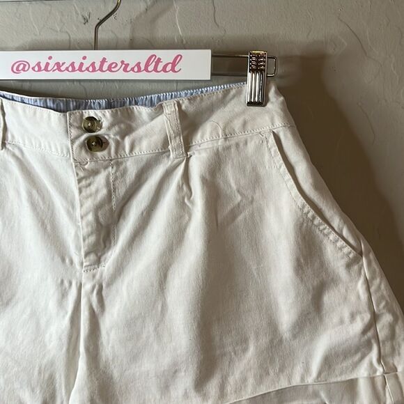 𝅺ambience Apparel white denim shorts cuffed hems four pockets belt loops SZ 2X - Picture 3 of 12